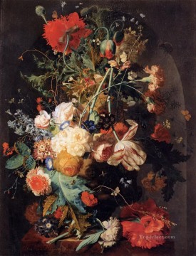 Vase of Flowers in a Niche 2 Jan van Huysum Oil Paintings
